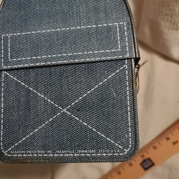 Vintage Denim Daisy Dog Metal Dome Lunchbox by Aladdin Ind Inc 1970s - Picture 5 of 7